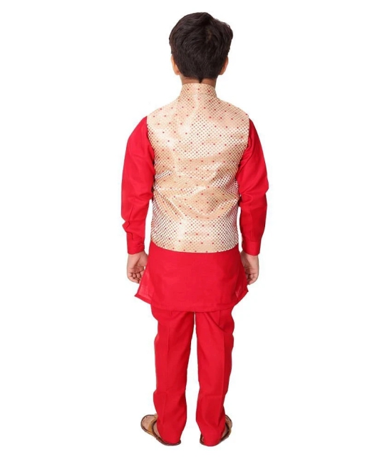 \nFourfolds Ethnic Wear Kurta Pyjama with Waist Coat Jacket for Kids and Boys_FE606 - None