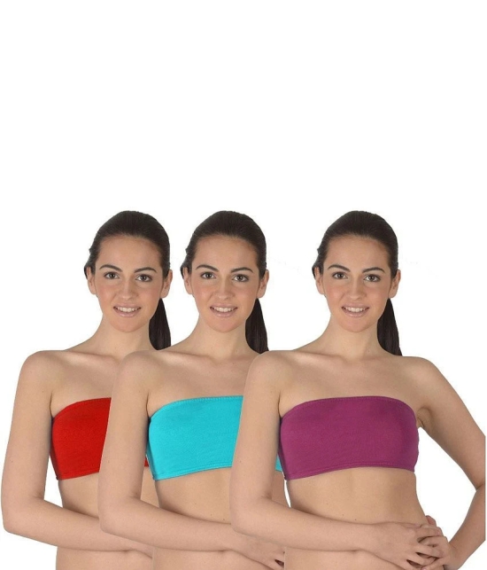 Selfcare Multi Color Cotton Lycra Bra - M