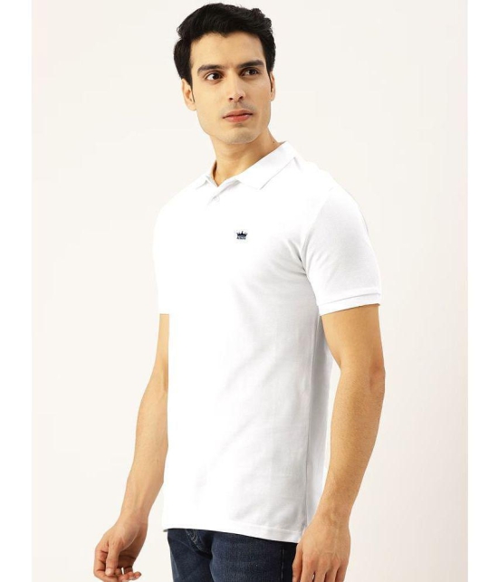 ADORATE Cotton Blend Regular Fit Solid Half Sleeves Mens Polo T Shirt - White ( Pack of 1 ) - None