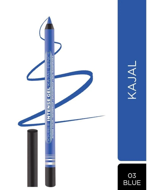 Seven Seas Double Intense Color|Waterproof|Smudgeproof|Non Transferable Gel Kajal(Electric Blue1.5g)