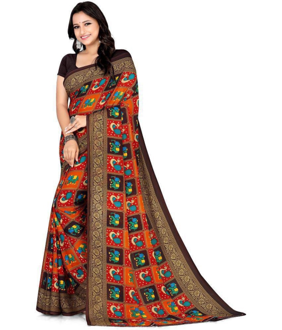 LEELAVATI - Multicolor Georgette Saree With Blouse Piece ( Pack of 1 ) - Multicolor