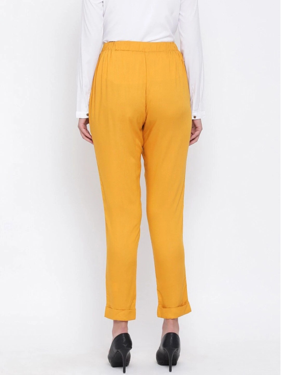 Oxolloxo Women Yellow Regular Fit Solid Trousers