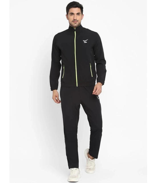 YUUKI - Black Polyester Regular Fit Printed Mens Sports Tracksuit ( Pack of 1 ) - None