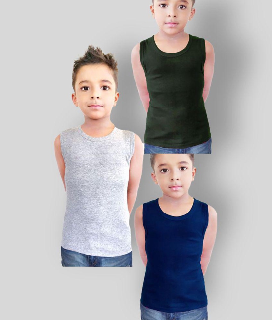 HAP Boys Multicolor Cotton Vest / Tank Top / Pack Of 5 - None