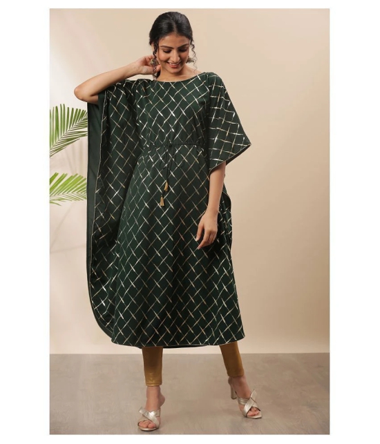 Janasya - Green Crepe Womens Kaftan Kurti ( Pack of 1 ) - S