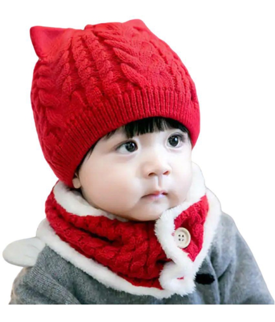 Penyan ® - Baby Boys & Baby Girls 2pcs/Set Kids Winter Hat Cute Baby Wool Knitted Hat and Button Scarf Cap Set New Born to 12 Months - None