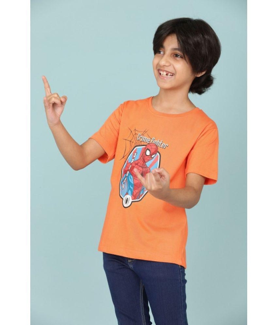 Rydho - Orange Cotton Boy's T-Shirt ( Pack of 1 ) - None