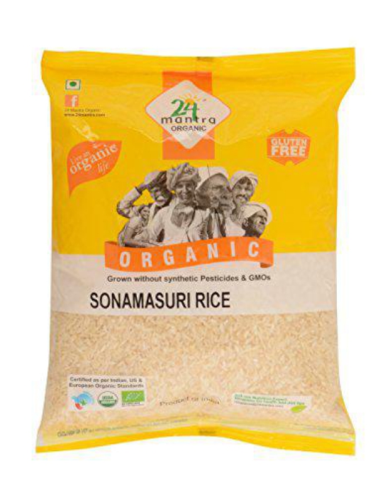 24 Mantra Organic Sonamasuri Raw Rice Polished 1kg