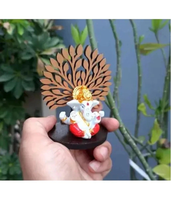 PAYSTORE Wood Lord Ganesha Idol ( 13 cm )