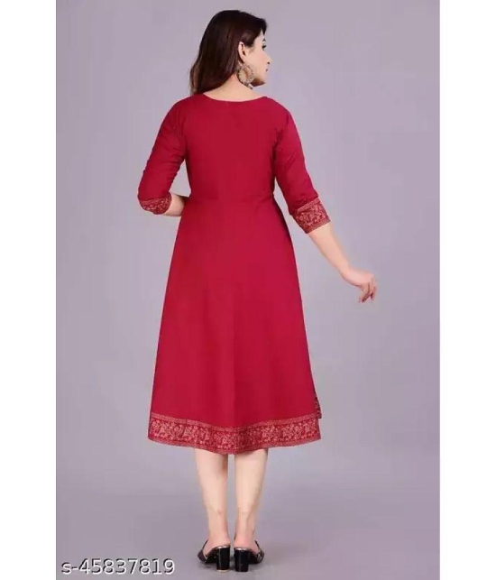 Smien - Maroon Rayon Women''s Anarkali Kurti ( Pack of 1 ) - None