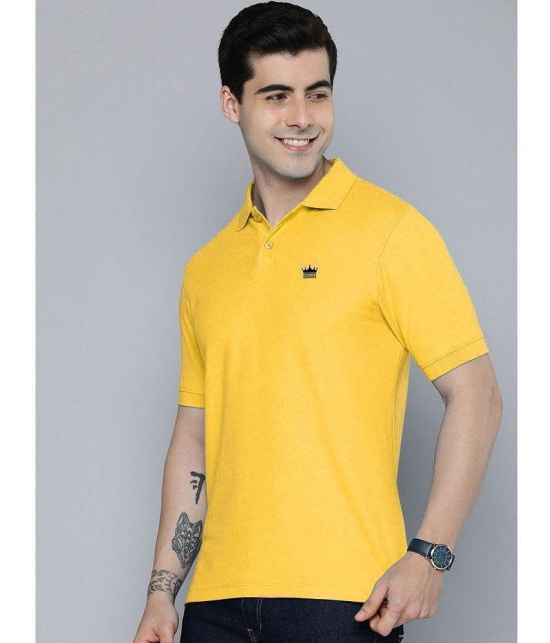 ADORATE - Mustard Cotton Blend Regular Fit Mens Polo T Shirt ( Pack of 1 ) - None