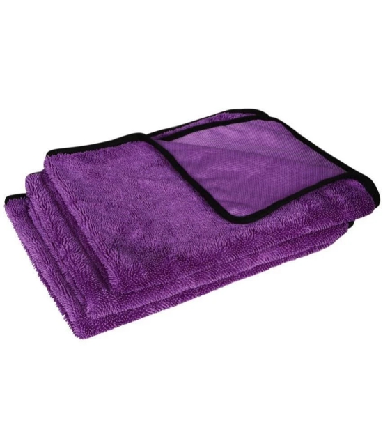 Auto Hub Purple 600 GSM Drying Towel For Automobile ( Pack of 3 )