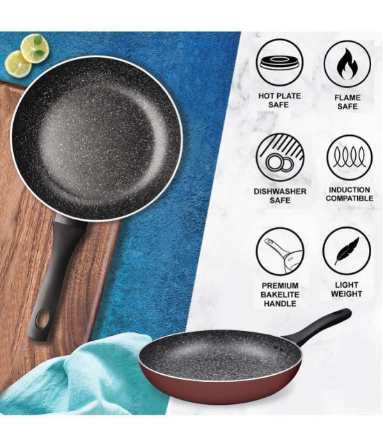 Milton Pro Cook Granito Induction Fry Pan, 20 cm, Burgundy