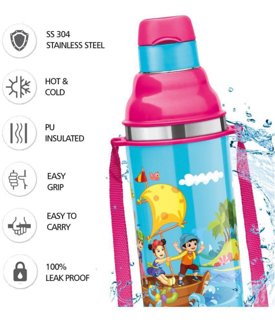 Milton Kool Stunner 400 Insulated Inner Steel Water Bottle for Kids, 400 ml, Blue - Blue