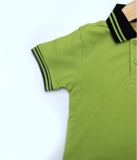 Boys Green Solid Polo T-Shirt