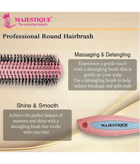 Majestique 2Pcs Round And Paddle Hair Brush For Long Thick Thin Curly Natural Hair Women And Men