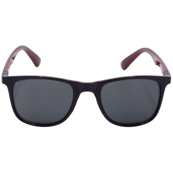 Hrinkar Grey Rectangular Sunglasses Brands Black, Brown Frame Goggles for Men & Women - HRS-BT-07-BK-BWN-BK