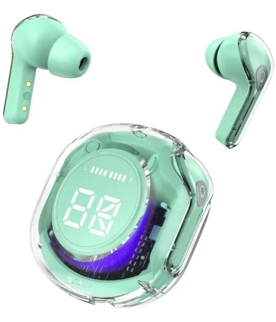 COREGENIX Ultrapodspro Type C Bluetooth Headphone In Ear 30 Hours Playback Low Latency IPX4(Splash & Sweat Proof) Green