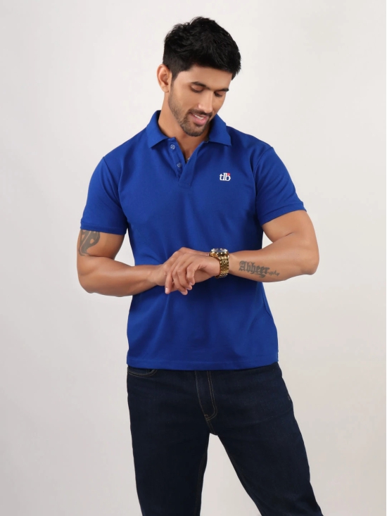 Men Royal Blue Polo Neck T-Shirt-XL / Royal Blue