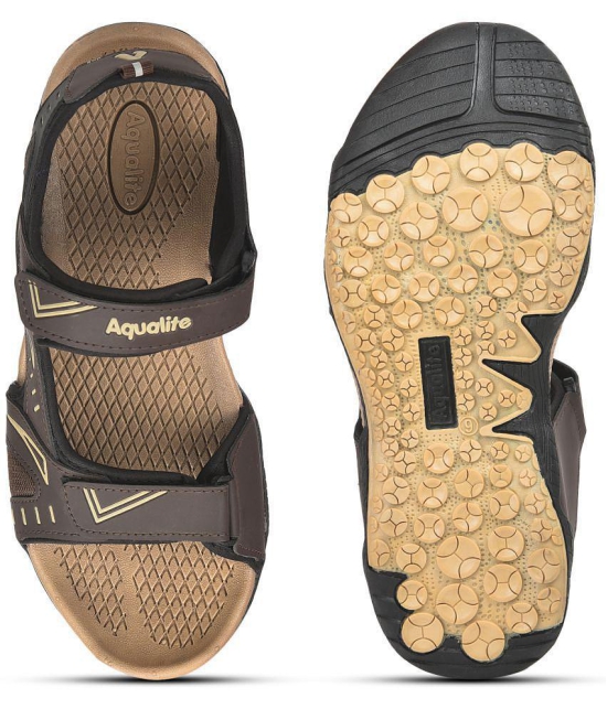 Aqualite - Brown Mens Floater Sandals - None