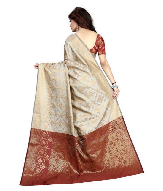 Gazal Fashions - Multicolor Banarasi Silk Saree With Blouse Piece (Pack of 1)