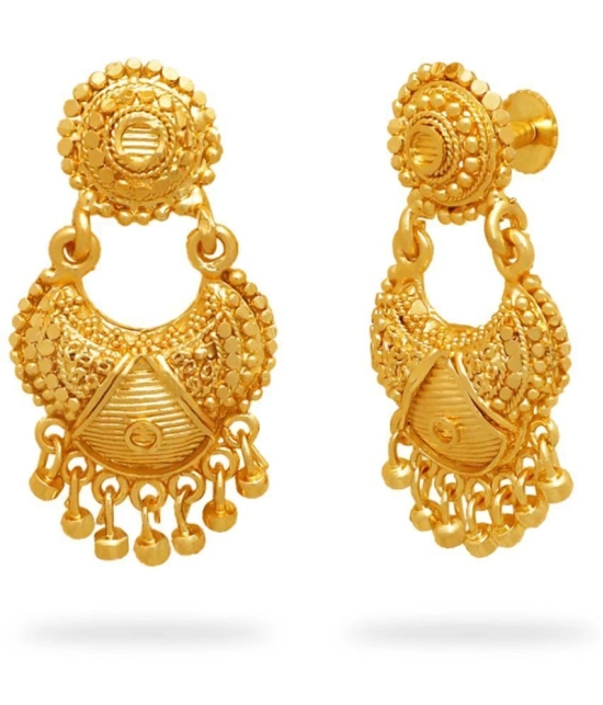 LUV FASHION Golden Chandbalis Earrings ( Pack of 1 ) - Golden