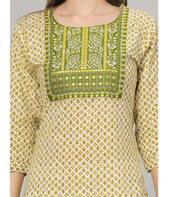 HIGHLIGHT FASHION EXPORT Cotton Printed Straight Womens Kurti - Yellow ( Pack of 1 ) - None