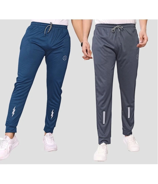 Anand Multicolor Lycra Mens Joggers ( Pack of 2 ) - None