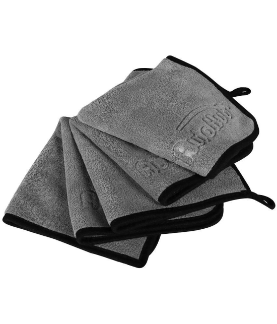 Auto Hub Grey 600 GSM Drying Towel For Automobile ( Pack of 5 )