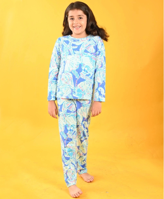 OCEAN BLUE GIRLS LONG SLEEVES PYJAMA SET - BLUE-1-2 YEARS / 2N / BLUE