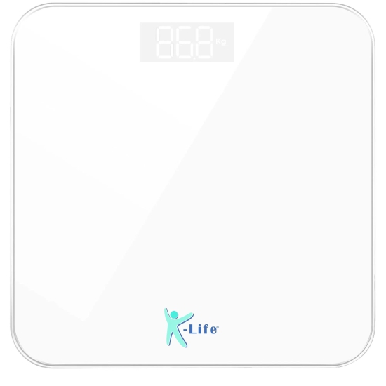 K-Life WS-103 Digital Personal Electronic Body Weight Machine for Human Body 180kg Capacity Weighing Scale, White……