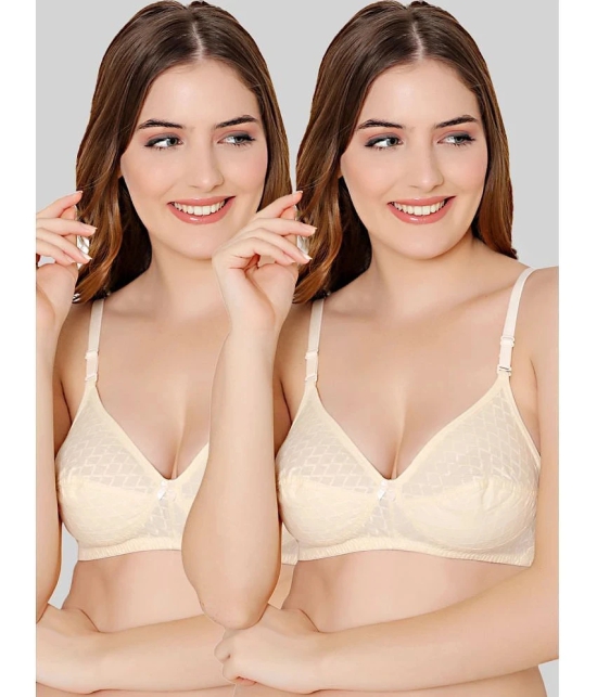 Bodycare Beige Cotton Non Padded Womens Everyday Bra ( Pack of 2 ) - None