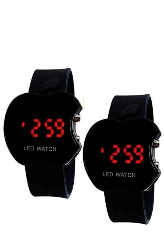 Exelent Digital LED Watch Baby Boys Watch (Black Dial Black Colored Strap) Pack of 2