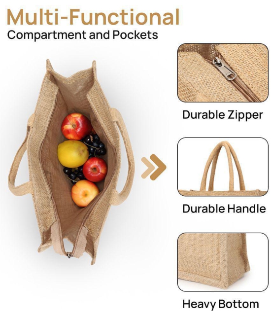 Style Smith - Assorted Jute Lunch Bag Pack of 1 - Assorted