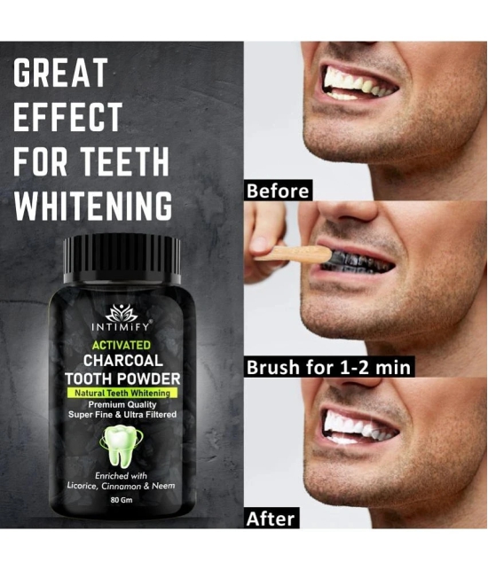 Intimify Activated Charcoal Teeth Whitening Powder, Dentist Recommended Denture Oral Kit, 100 Gms