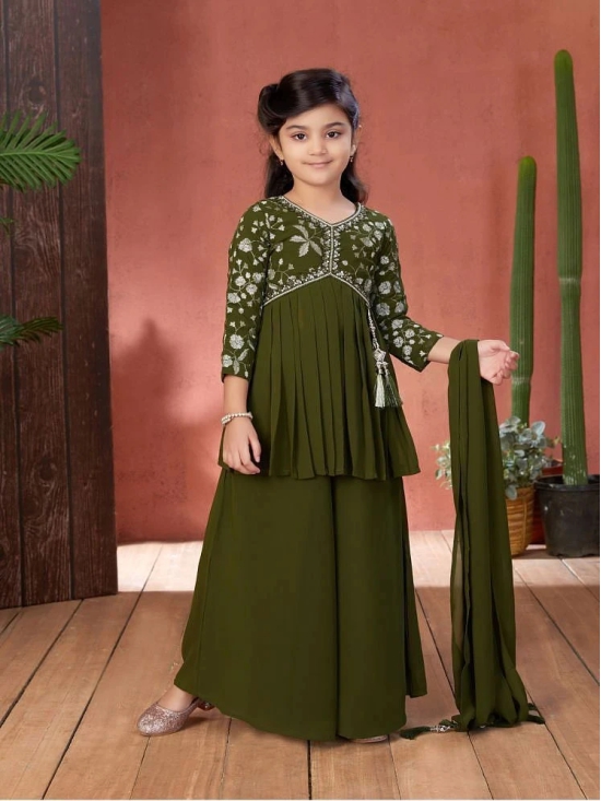 Aarika Green Georgette Girls Suit Sets ( Pack of 1 ) - None