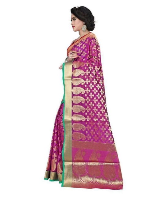 Gazal Fashions - Multicolor Banarasi Silk Saree With Blouse Piece (Pack of 1)