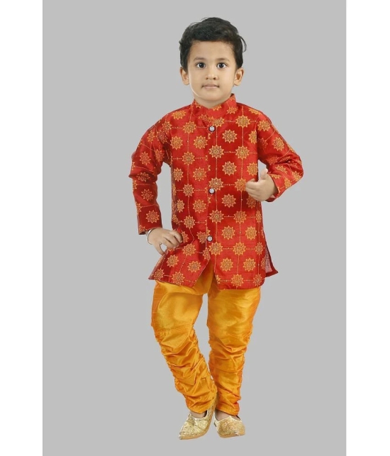 Pichkari Pack of 1 Boys Silk Kurta Sets ( Maroon ) - None