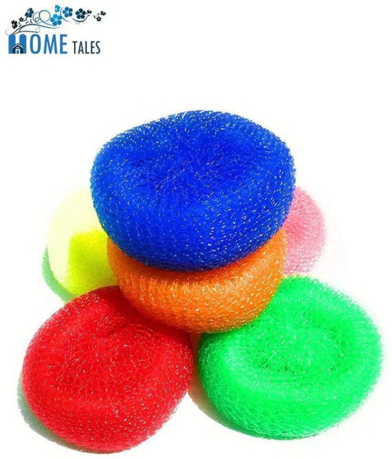 HOMETALES Cleaning Combo Sponge Scrub Pad 3U & Plastic Scrubber 6U