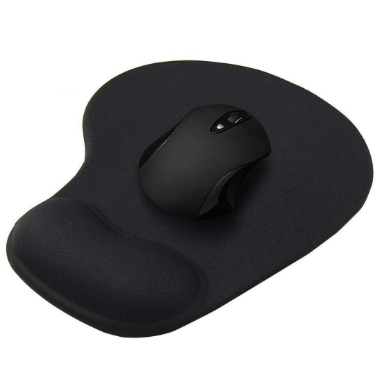 Lapster Gel Mouse pad with Wrist Rest (Black) - 1 Piece