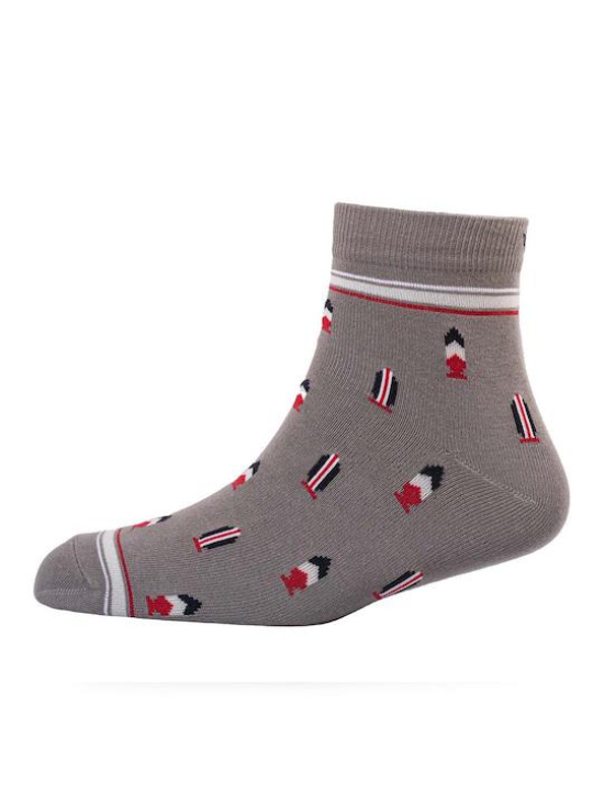 Men Pack Of 2 Patterned Cotton Ankle Length Socks