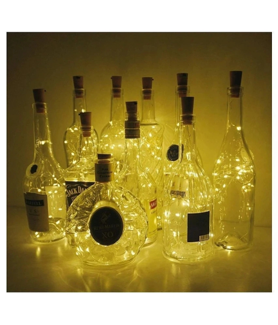 MIRADH Bottle Cork Lights 20 LED 6.5 FT LED Strips Yellow - Yellow