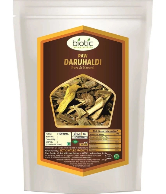 Biotic Raw Daru Haldi Bark - Indian Barberry - Daruhaldi Chaal 100 gm