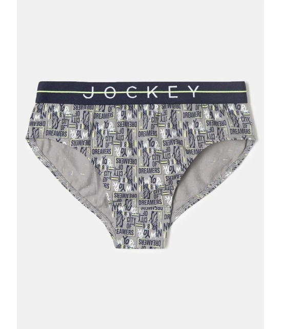 Jockey NB01 Super Combed Cotton Elastane Stretch Printed Brief - Monument/Navy (Pack of 2) - None