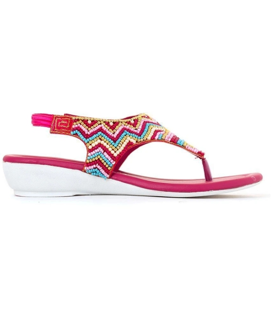 Adrianna Pink Flat Sandal for Girls (4.5-12 yrs) - None