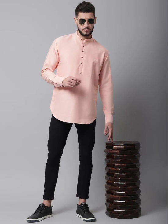 Rodamo  Men Orange Cotton Kurta