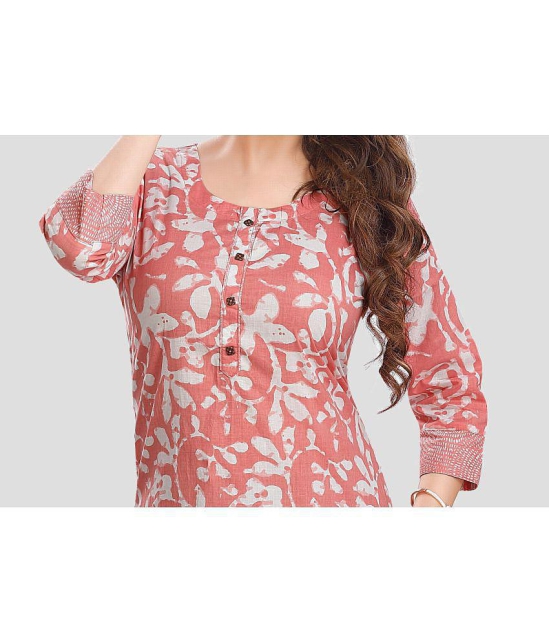 Meher Impex Cotton Printed Straight Womens Kurti - Pink ( Pack of 1 ) - None