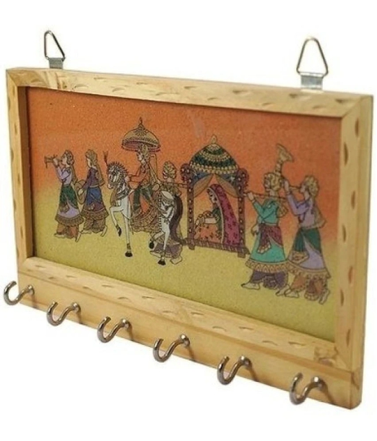 JaipurCrafts Multicolour Wood Key Holder - Pack of 1