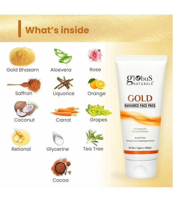 Globus Naturals Gold Radiance Face Pack, 100gm