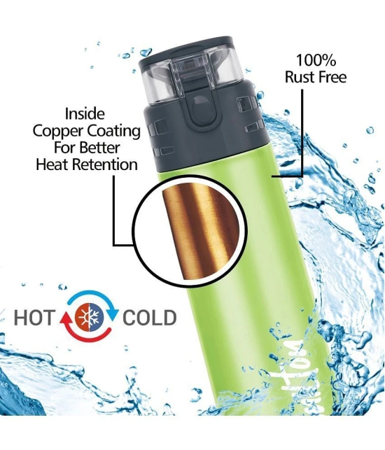 Milton Atlantis 400 Thermosteel Insulated Water Bottle, 350 ml, Green | Hot and Cold | Leak Proof | Office Bottle | Sports | Home | Kitchen | Hiking | Treking | Travel | Easy To Carry | Rust